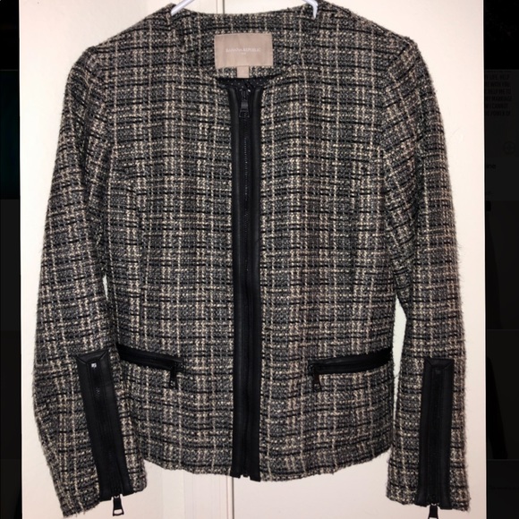 Banana Republic Blazer with Faux Leather Trim - Picture 1 of 5